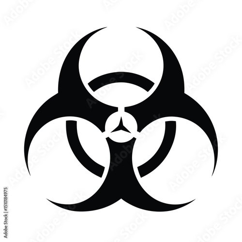 biohazard warning sign vector silhouette icon isolated on white background