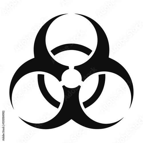 biohazard warning sign vector silhouette icon isolated on white background