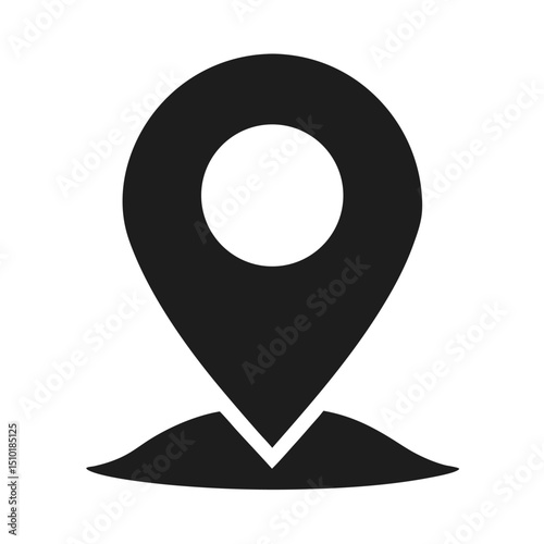 map pointer icon vector, containing location silhouette icon isolated on white background