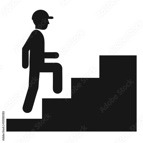 silhouette of a man delivery services step silhouette icon isolated on white background