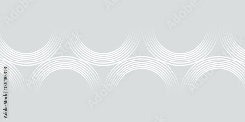 Abstract white glowing geometric lines on gray background. Modern shiny blue circle lines pattern. Futuristic technology concept. eps. 10