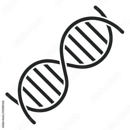 dna structure vector illustration outline icon isolated on white background