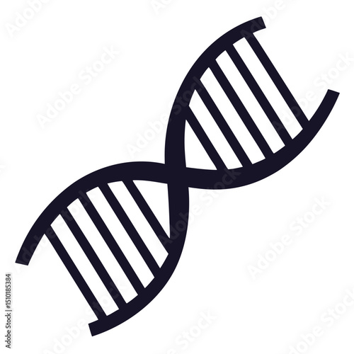 dna strand silhouette icon isolated on white background
