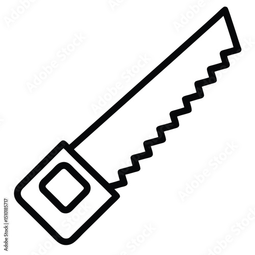 handsaw outline icon isolated on white background