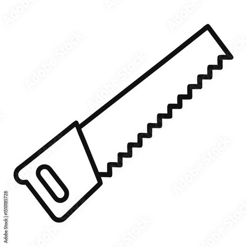 handsaw outline icon isolated on white background