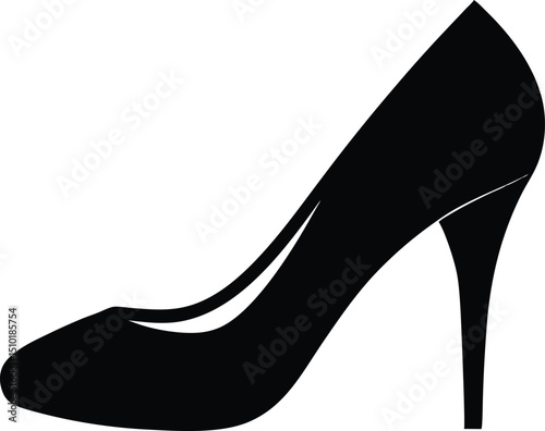Shoe high heel silhouette vector illustration. High heels icon, woman shoes, Women's shoe icons button, vector, sign, symbol, logo, vector illustration design