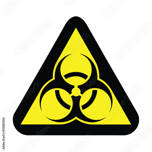 biohazard warning sign, toxic sign icon isolated on white background