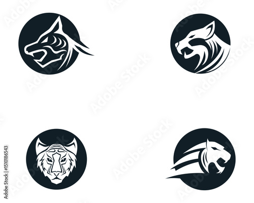 Tiger head logo mascot on white background