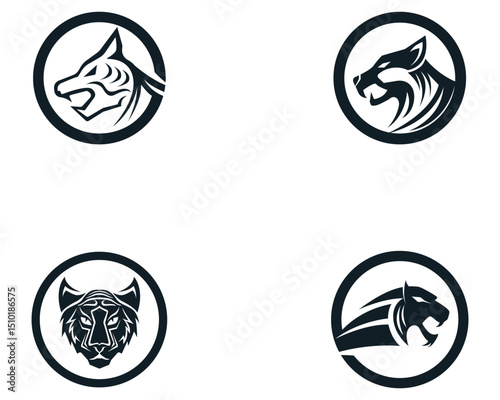 Tiger head logo mascot on white background