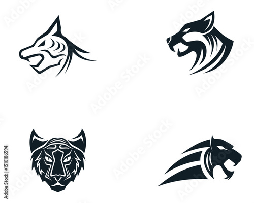 Tiger head logo mascot on white background