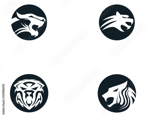 Tiger head logo mascot on white background