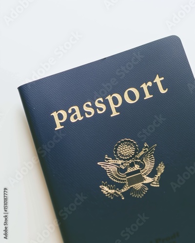 Close-Up of a US Passport on White Background