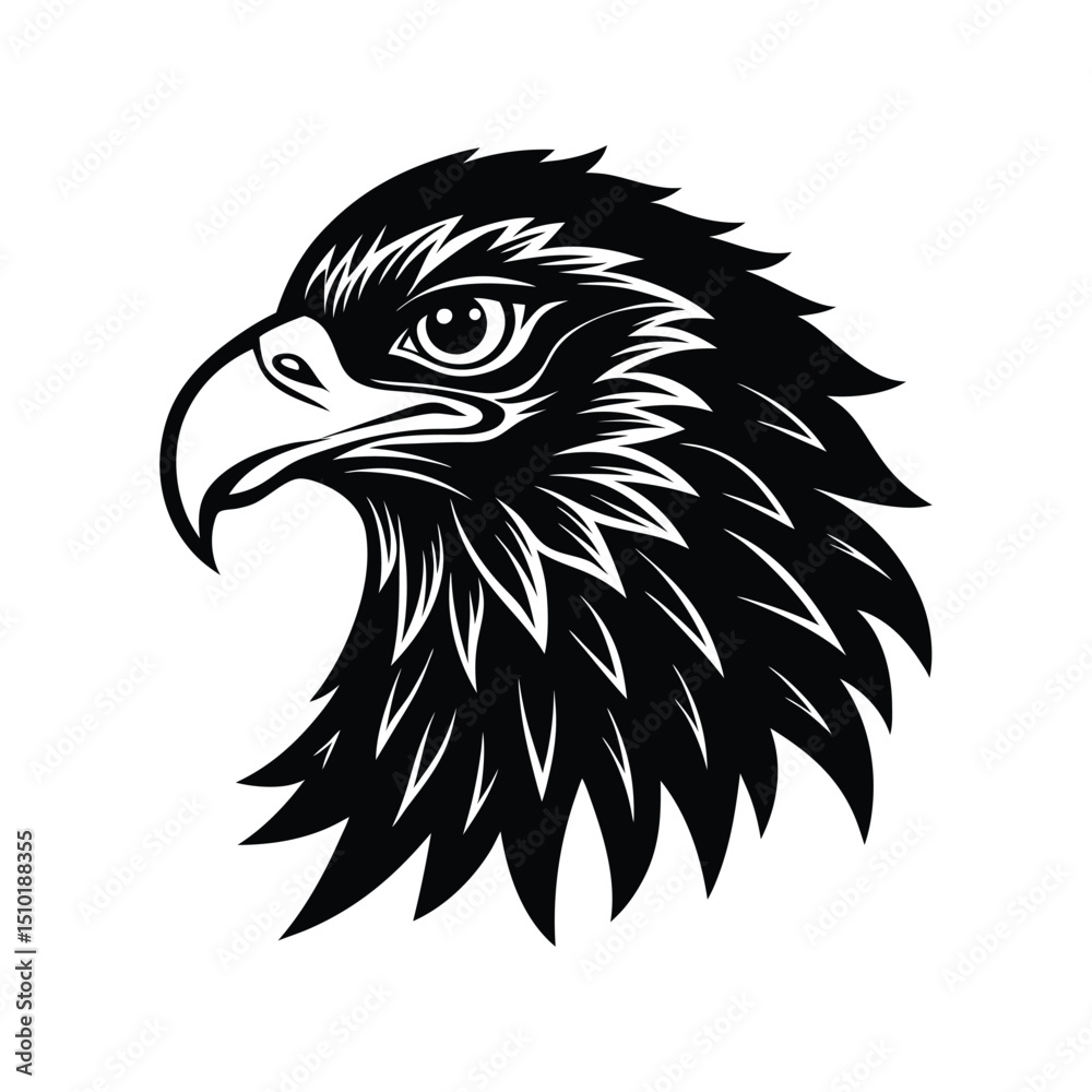 Fototapeta premium Silhouette art illustration of a regal eagle head.eps