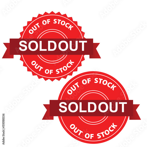 Sold out vector stamp   SOLD OUT text written on red round stamp sign isolated on white background 2 stamp logo sticker stamp sold out 