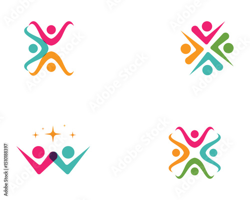 Community, network and social icon design template