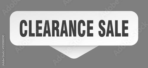 clearance sale sticker. clearance sale sign isolated on gray background