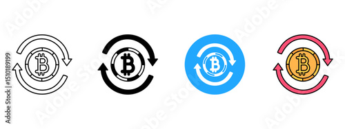 Bitcoin Exchange Icons – Line, Glyph, Fill & Color Styles 
