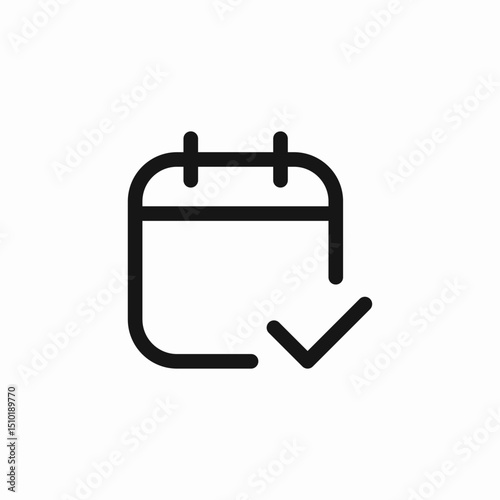 calendar check mark icon sign vector