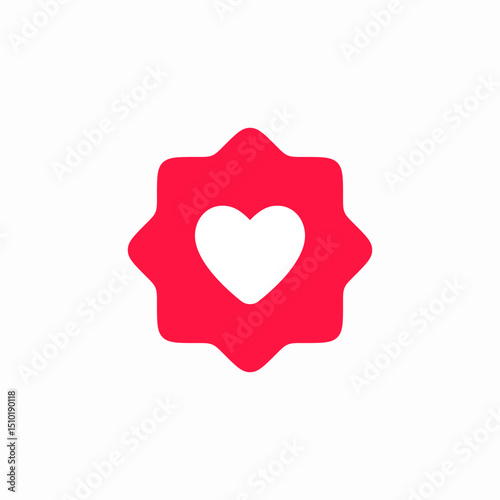 heart love badge icon sign vector