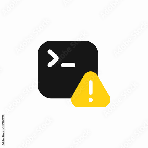 run terminal exclamation mark warning icon sign vector