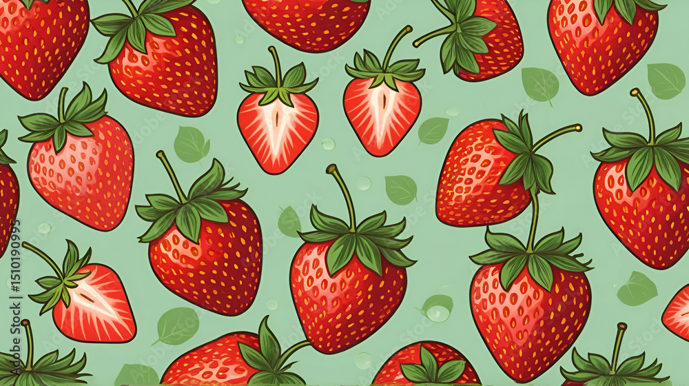 Strawberries in delectated mood and unnatural colors on different background Strawberries in delectated mood and unnatural colors on different background