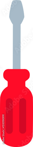 manually hand traced vector of a screwdriver in cheerful colors