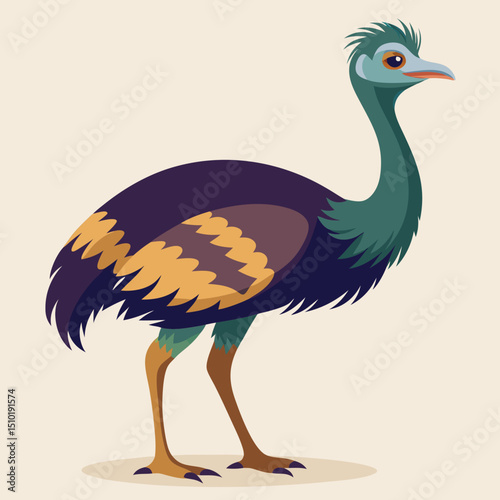ostrich cartoon isolated on white