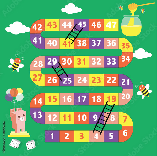 Frame of board game ,Funny frame,snake games,Vector illustrations.