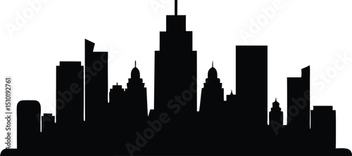 skyline of los angeles building silhouette, Los Angeles city skyline silhouette vector design