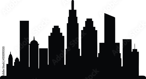 skyline of los angeles building silhouette, Los Angeles city skyline silhouette vector design