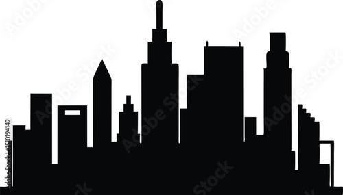 skyline of los angeles building silhouette, Los Angeles city skyline silhouette vector design