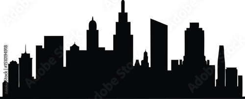 skyline of los angeles building silhouette, Los Angeles city skyline silhouette vector design
