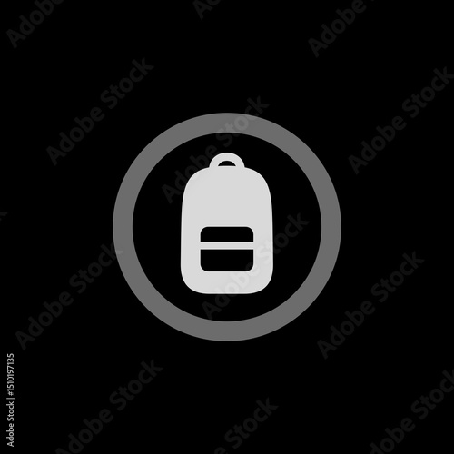 Backpack Circle Outline Icon
