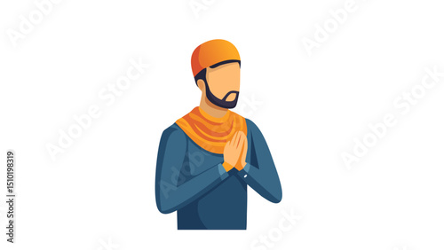 Man in Islamic Prayer Pose Avatar

