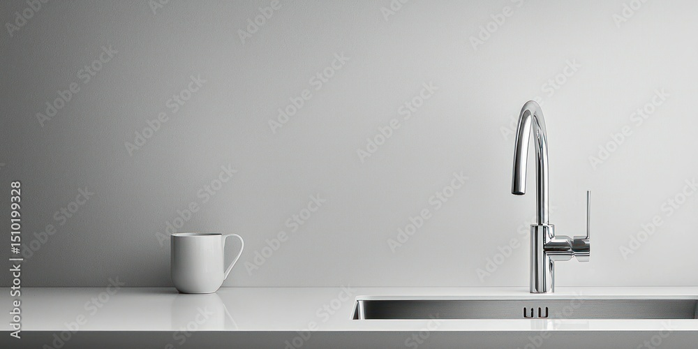 Stainless steel sink tap on white background Stainless steel sink tap on white background