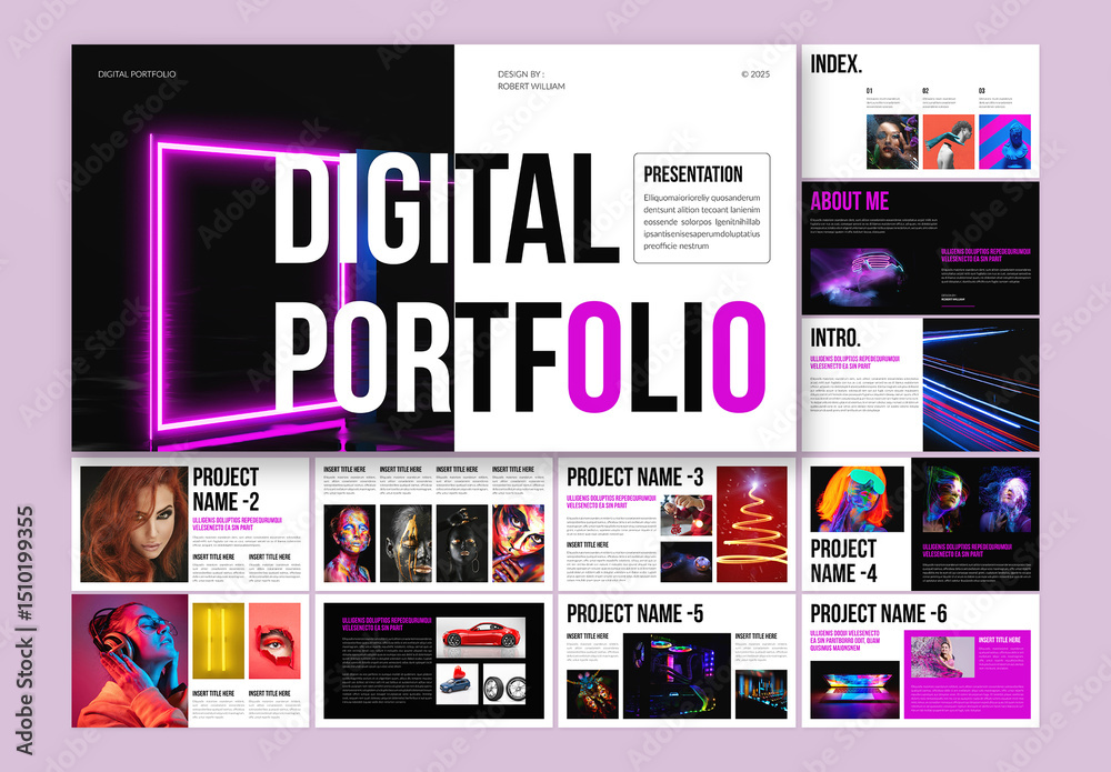 Digital Portfolio Presentation Template Stock Template | Adobe Stock