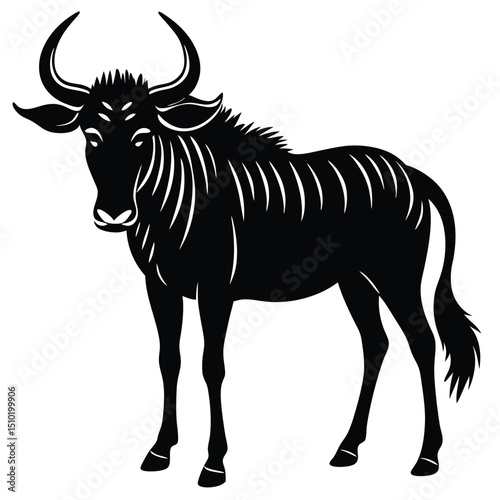 wildebeest vector
