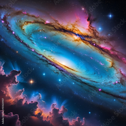 Galaxy Backgrounds: Cosmic scenes showcasing stars, nebulae, and galaxies in vibrant colors and intricate details.