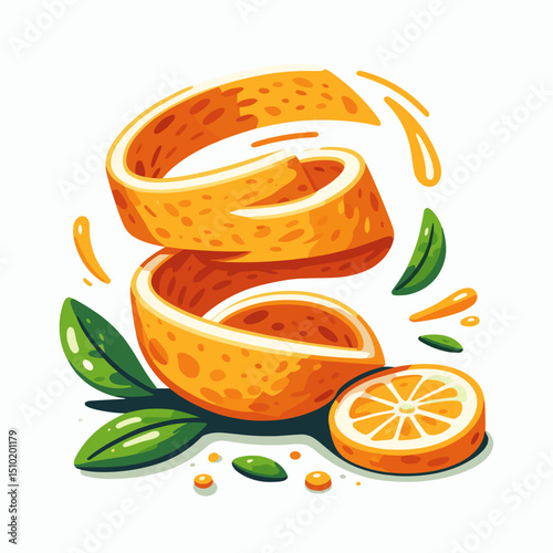 Orange peel spiral with slices