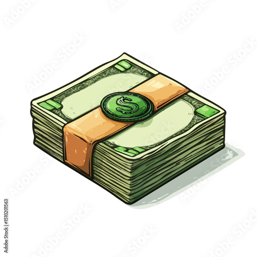 2D flat vector illustration of Money Transfer, isolated on a white background.