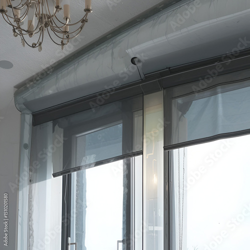 UV-blocking film for covering windows and light fixtures isolated on white background