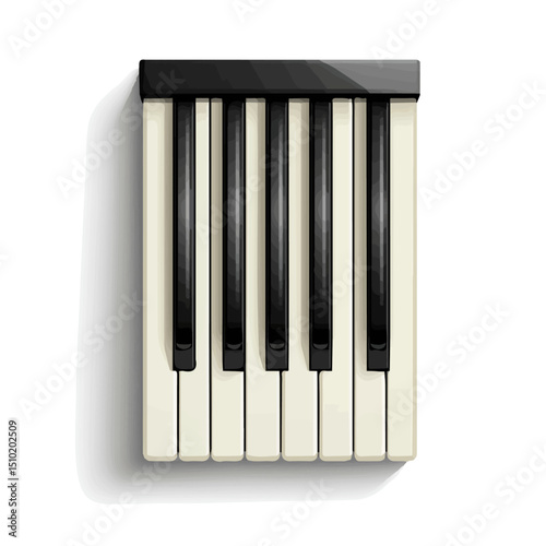 Piano Keyboard vector 2D flat illustration, isolated on a white background.