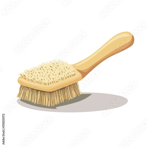 Scrubbing Brush vector 2D flat illustration, isolated on a white background.