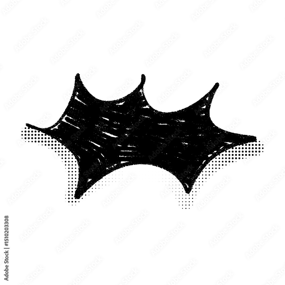 Pop art comic speech balloon with onomatopoeia effect. Cartoon dialog box and surprise sticker element. Flat vector illustration isolated on white background.
