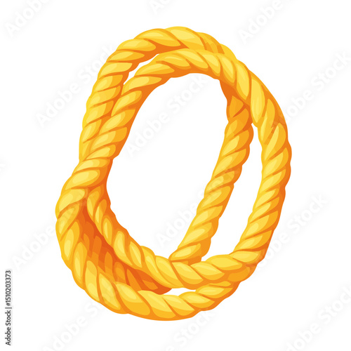 Rescue Rope 2D flat vector illustration, isolated on a white background.