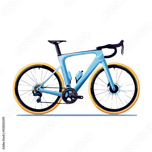 2D flat Racing Bicycle vector illustration, isolated on a white background.