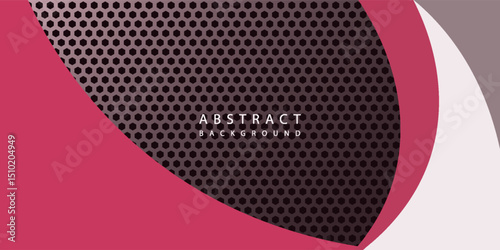 Modern abstract red background with glowing geometric lines. red gradient hexagon shape design. Futuristic technology concept.