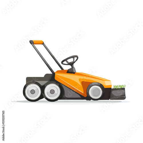 Lawn Mower vector 2D flat illustration, isolated on a white background.
