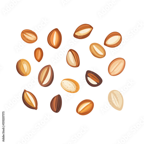 2D flat vector illustration of Seeds, isolated on a white background.