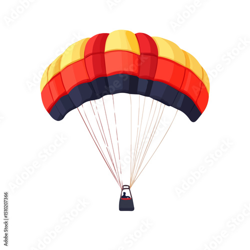 2D flat Parachute vector illustration, isolated on a white background.